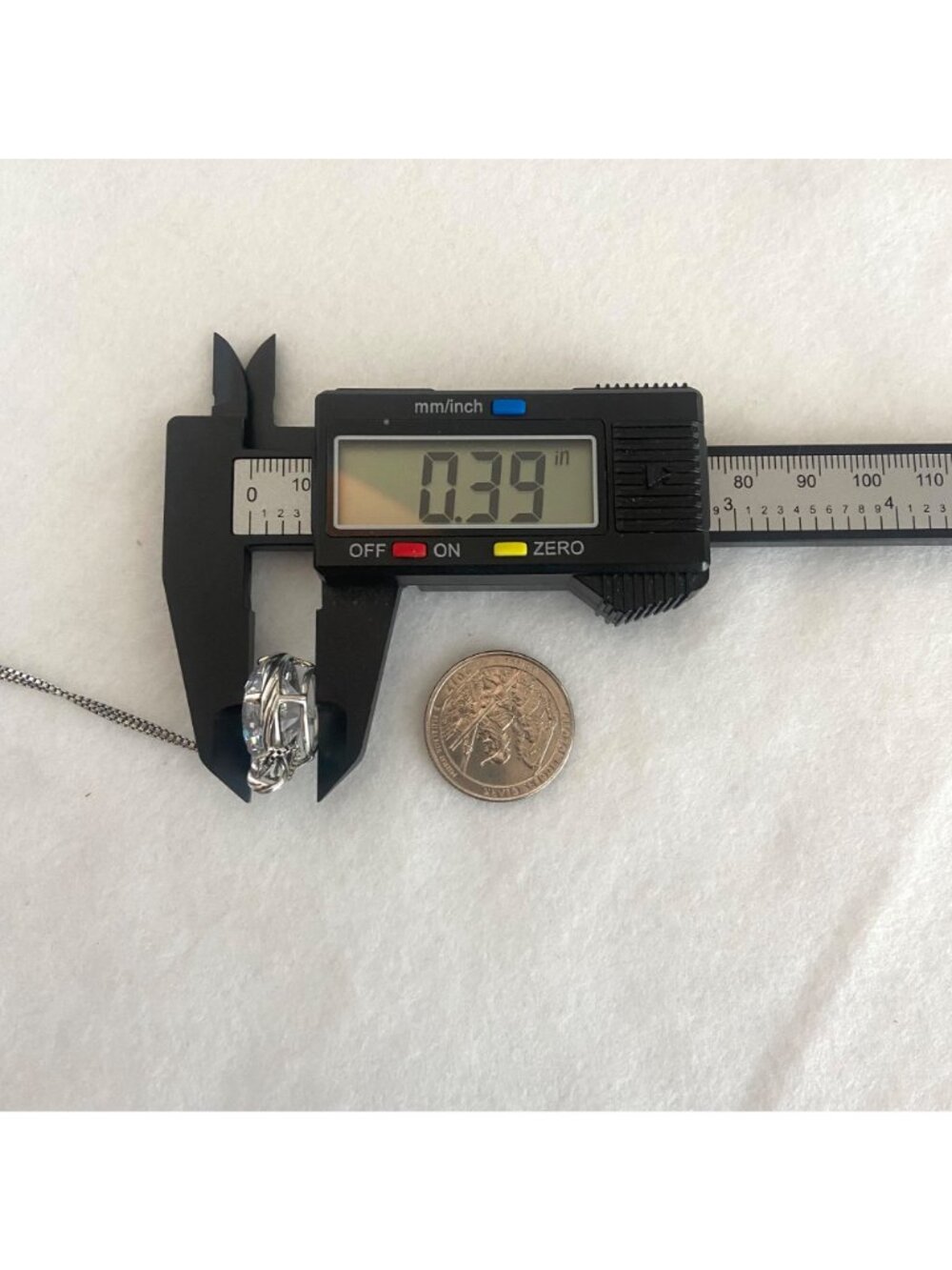 Sterling Silver 925 IL Large Round Prong Set CZ Pendant Necklace 18" Chain - Picture 14 of 15